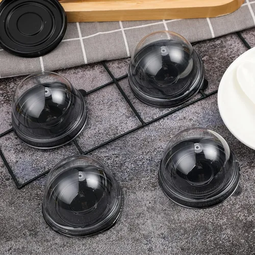 Vista 5 de Patelai Mini recipiente de plástico transparente para magdalenas, mini caja para magdalenas, cúpula para magdalenas, caja de un solo recipiente