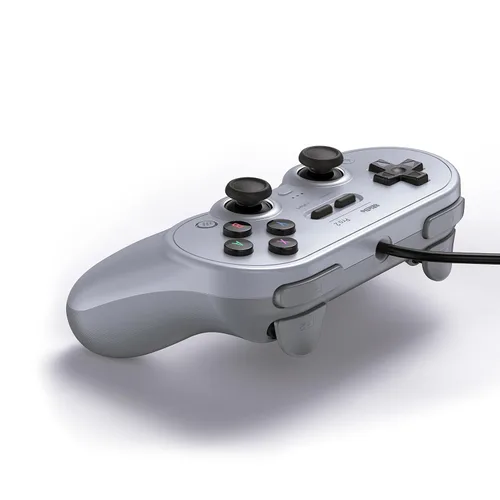 Vista 2 de 8Bitdo Pro 2 Wired Controller with Customize Back Buttons & Modifiable Vibration for Switch, Steam Deck, PC Windows and Raspberry Pi (Gray Edition)