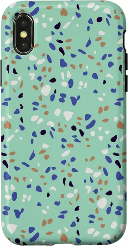 Vista 5 de Fun Vintage Green, Blue, White and Black Terrazzo Case for iPhone 16