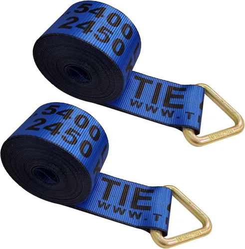 Vista 25 de Mega Cargo Control 1 paquete de correas de cabrestante de anillo en D de 3 pulgadas x 30 pies, amarres negros resistentes para control de carga