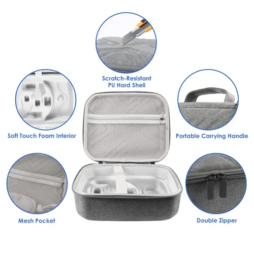 Vista 3 de ZyberGears VR Carrying Case Compatible with Quest 2, VR Headset Lightweight Travel Case for Meta Quest 2 Accessories - Gray