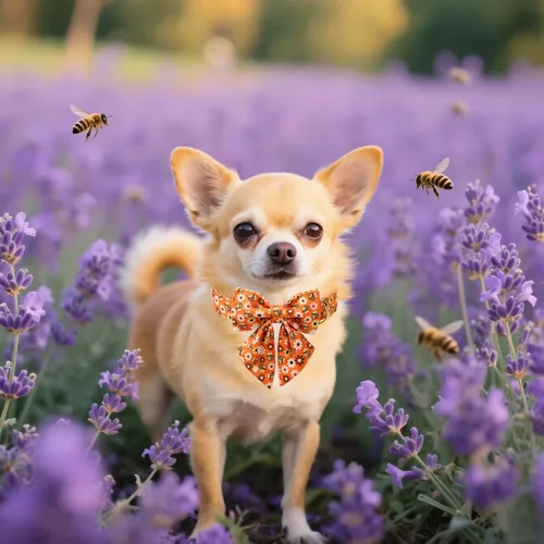 Vista 5 de Unique style paws - Collar de perro de estilo único con corbatín Otoño Halloween Collar de cachorro con abeja y margarita para perros pequeños