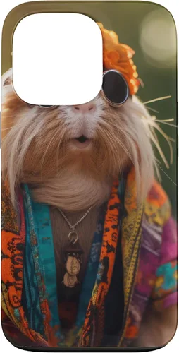 Vista 10 de iPhone 16 Boho Hippie Sunglasses Guinea Pig Case