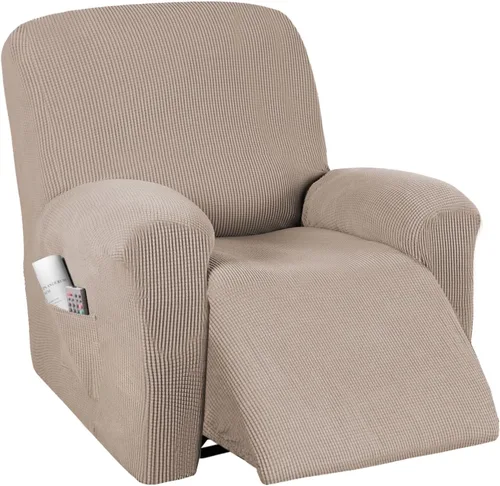 Vista 16 de PrinceDeco Funda para silla reclinable, 1 pieza, funda elástica para silla reclinable, protector de muebles con parte inferior elástica para silla