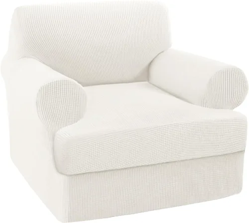 Vista 16 de Turquoize Funda para sillón con cojín en forma de T para sala de estar, funda elástica para sofá, funda suave para sillón, fundas de muebles
