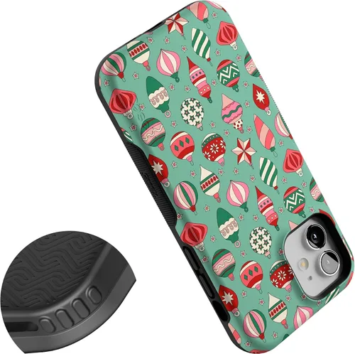 Vista 4 de Funda Casely para iPhone 12 Mini Todo Adornado Adornos Festivos Diseño Protector Audaz Diseño Compatible con MagSafe