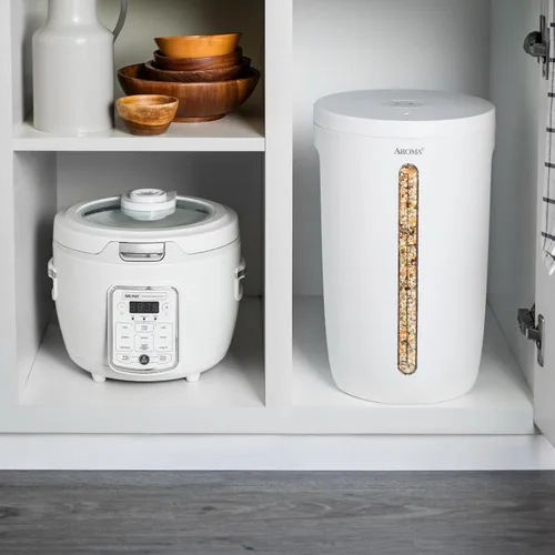 Vista 6 de Aroma Housewares Contenedor de almacenamiento de alimentos sellado al vacío, blanco, 12 litros, ARD-168