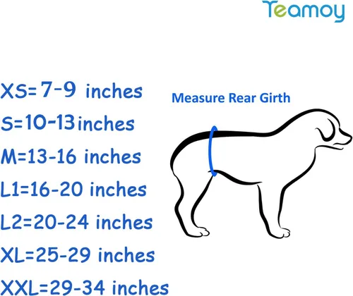 Vista 5 de Pañales envolventes reusables para perros machos, banda para barriga para cachorros lavable, Teamoy