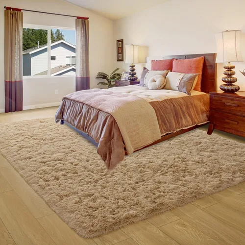 Vista 4 de Ompaa Alfombra Esponjosa, Alfombras de Área Súper Suaves y Peludas para Dormitorio y Sala de Estar - 6' x 9' Alfombra Grande de Felpa Peluda Shag