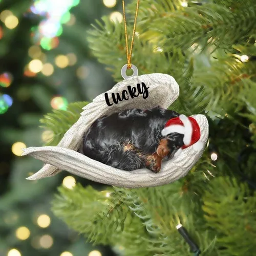 Vista 6 de America Bulldog Sleeping Angel Christmas - Adorno acrílico plano para perro, regalo conmemorativo para perro, adorno personalizado con nombre