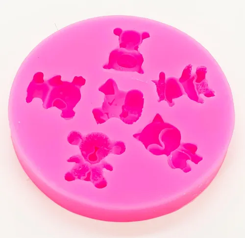 Vista 3 de Molde de silicona 3D de animales de zoológico, elefante, zorro, koala, oso, perro, toro, para bricolaje, caramelos, gelatina, pudín, fondant