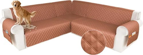 Vista 17 de HDCAXKJ Funda impermeable para sofá modular en forma de L, fundas seccionales de esquina lavables, a prueba de mascotas, protector de muebles