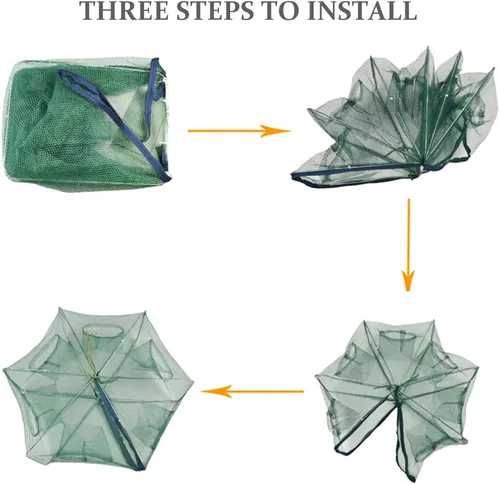 Vista 7 de ZffXH 1/2 PCS trampa de cebo de pesca plegable para peces pececillos cangrejo