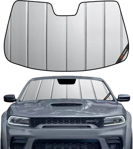 Vista 10 de Parasol para parabrisas Pigenius para Dodge Charger 2011-2023 con cámara montada en el espejo retrovisor - Protección