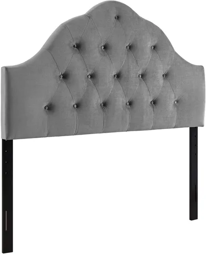 Vista 3 de Modway Sovereign - Cabecero de terciopelo con estilo capitoné de diamantes para cama Queen, color gris