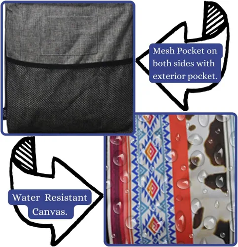 Vista 509 de NGIL Bolsa de comestibles reutilizable extra grande plegable de gran tamaño para comestibles, almacenamiento, picnic, playa, Estampado