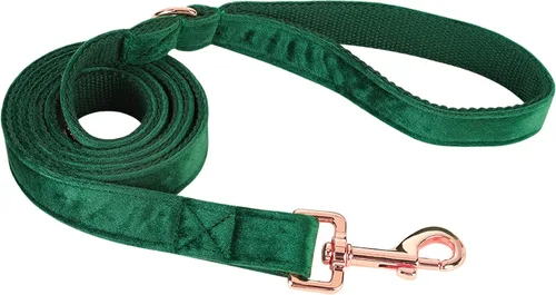 Vista 12 de ARING PET Correa para perro, correas de terciopelo para perro, collares a juego, hecha a mano, resistente correa de terciopelo negro para perros