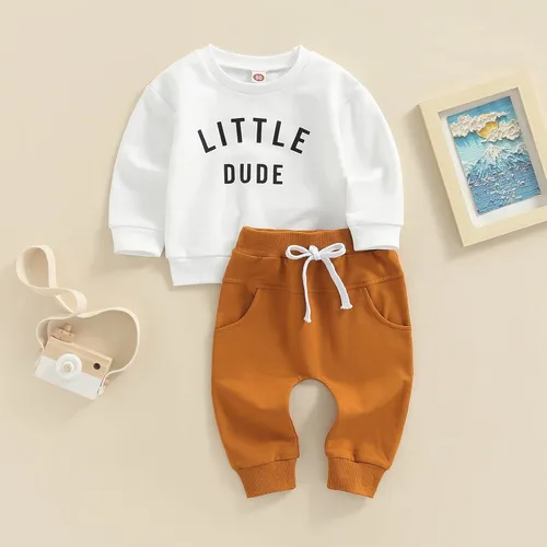 Vista 7 de Murnouche Conjunto de ropa de 2 piezas para bebé niño y niño pequeño