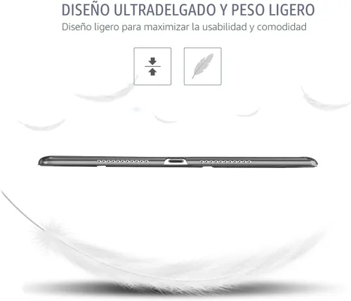 Vista 7 de ProCase Funda Inteligente para iPad Air de 10,5" 3ª Generación 2019 / iPad Pro 2017, Funda Delgada con Soporte con Parte Trasera Translúcida Negro