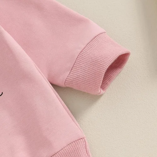 Vista 5 de Ursobutegl Conjunto de sudadera de manga larga con estampado de letras para niña pequeña, conjunto de sudadera de manga larga para otoño e invierno