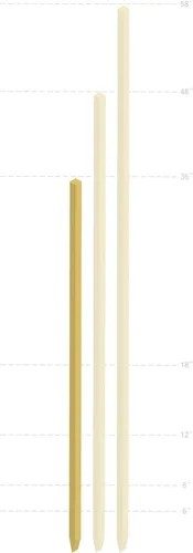 Vista 2 de Jim Gem 1 x 1 x 36 pulgadas, estacas de guardia de madera, paquete de 50
