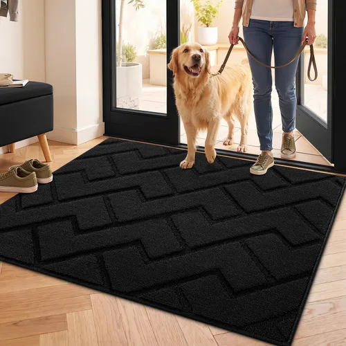 Vista 74 de hicorfe Tapete para puerta delantera para entrada exterior, 20 x 31.5 pulgadas, absorbente, resistente a la suciedad, tapetes de bienvenida