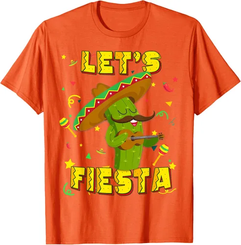 Vista 63 de Cinco De Mayo - Camiseta de regalo con sombrero de cactus Let's Fiesta, Negro, S
