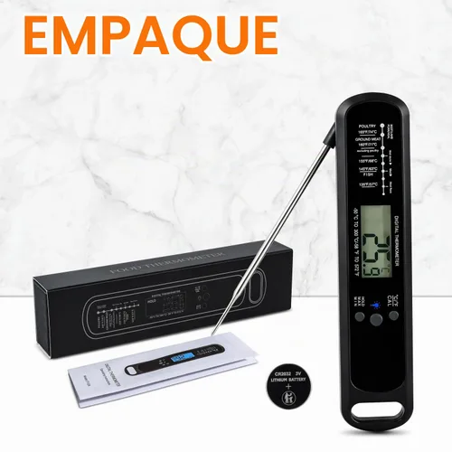 Vista 9 de Termómetro digital de carne con LED de alta precisión, impermeable IP67, termómetro de alimentos de lectura instantánea para freidora de aire