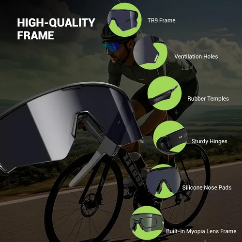 Vista 7 de Blackview - Lentes de sol Bluetooth, protección UV400, micrófono y altavoces integrados, compatible con asistente de voz, Bluetooth 5.4, lente D2