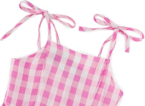 Vista 4 de Benylion Pink Costume Dress for Girls Kids Movie Cosplay Classical Dress Up Outfits Halloween Birthday Party Fancy Dresses