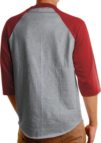 Vista 3 de Hat and Beyond Camisetas raglán de béisbol para hombre, manga 34, informal, de algodón, S-3XL, 1KSA0001