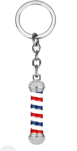Vista 5 de UKD Hermoso 1X Llavero Barbería Salon Logo Llavero Cierre de Llave Adornos DIY Artesanía Recuerdo Regalo de Cumpleaños Plata Nuevo