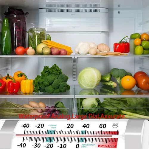 Vista 6 de NeilBee - Termómetro para refrigerador y congelador, paquete de 3 termómetros para nevera con clip de acero inoxidable, analógico impermeable