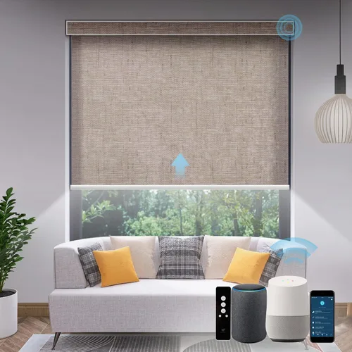 Vista 23 de SmartWings Persianas Motorizadas con Filtro de Luz, Compatible con Matter Thread Homekit Z-Wave Alexa Google, Persianas con 70% de Opacidad Safari