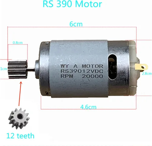 Vista 2 de weelye 1 unids Universal 390 20000RPM Motor Eléctrico RS390 12V Motor Drive Accesorio de Motor Niños RC Coche Niños Paseo en Juguetes Piezas
