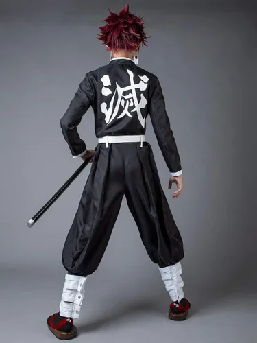 Vista 2 de Cosfun Disfraz de uniforme de equipo negro Cosplay para hombre mp006017 (XS, negro)