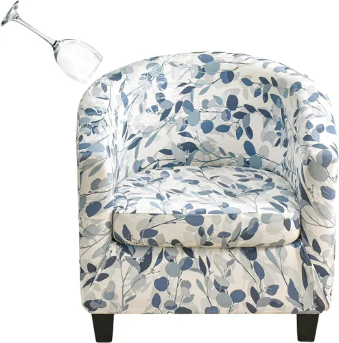 Vista 19 de Funda estampada para silla de club, 2 piezas, elástica con acento de barril para sillón, fundas de sofá, fundas extraíbles para silla de bañera