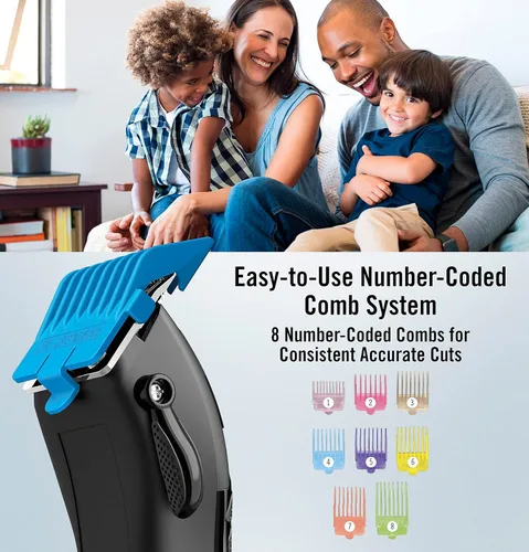 Vista 4 de Conair MAN - Juego de cortadoras de pelo y recortadoras de cabello para hombre, incluye peine de peluquero y tijeras, cepillo de limpieza, aceite