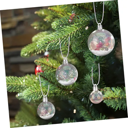 Vista 7 de Artibetter Esferas de adornos iridiscentes de Navidad, 18 piezas de adornos iridiscentes de plástico, bolas colgantes de arco iris, bolas de árbol