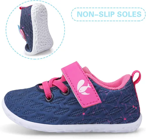 Vista 4 de FEETCITY Zapatillas de bebé para niños y niñas, zapatos de primera caminata, zapatos de cuna para recién nacidos, zapatos sin cordones para niños