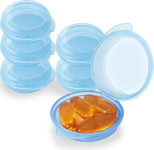 Vista 8 de UHOUSE Pastillero pequeño (paquete de 3), mini organizador diario de píldoras portátil para bolsillo de bolso, pastillero de viaje, contenedor