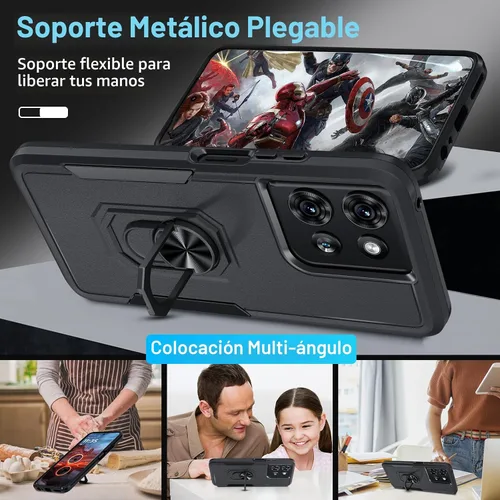 Vista 2 de Janmitta Funda para Motorola Moto G 2025/Moto G 2026 con protector de pantalla, resistente a prueba de golpes, cubierta protectora de cuerpo NEGRO
