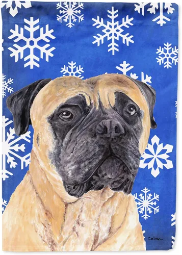 Vista 42 de Caroline's Treasures SC9374GF Bulldog English Snow flakes Holiday Garden Flag Buzón Bandera decorativa para patio exterior, patio, obras de arte