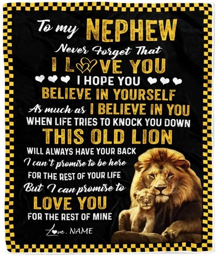 Vista 15 de Manta personalizada con texto en inglés «To My Nephew from Aunt Uncle Auntie I Love You Hugs» (texto en inglés) con texto en inglés «To My Nephew»