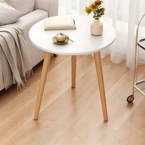 Vista 25 de Mesa de centro individual de madera, mesa de café, mesa de cóctel, mesa de centro de apartamento, sofá, mesa lateral ovalada, patas de madera, mesa