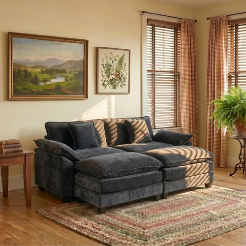 Vista 43 de Sofá modular modular de felpilla beige de 78 pulgadas para sala de estar, sofá modular de felpilla beige para sala de estar, sofás para sala