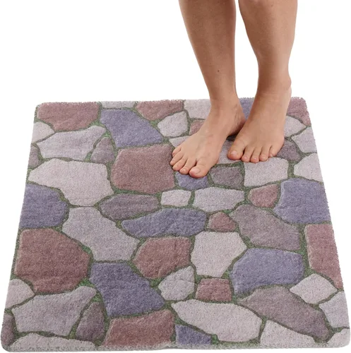 Vista 85 de Enkosi Alfombra de ducha antideslizante Loofah para suelos de ducha, bañera, baños, zonas húmedas, alfombrilla de baño acolchada con agujeros