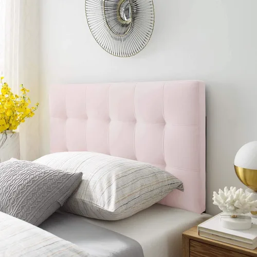 Vista 13 de Modway Lily Biscuit - Cabecero de terciopelo con estilo capitoné para cama individual, color gris
