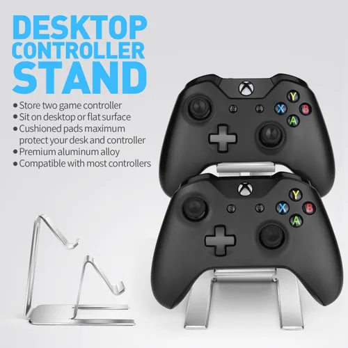 Vista 2 de Soporte para controlador soporte universal de aluminio de 2 niveles, accesorios para decoración de escritorio de juegos de PC, regalos