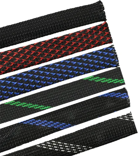 Vista 5 de Funda de cable de alambre expandible PET de 30 pies (1/2 pulgada, negro)